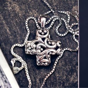 Vintage Handmade Unique Cross Pendant Solid 925 Sterling Silver